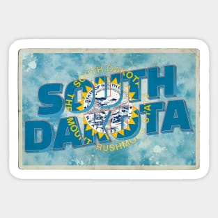 South Dakota vintage style retro souvenir Sticker